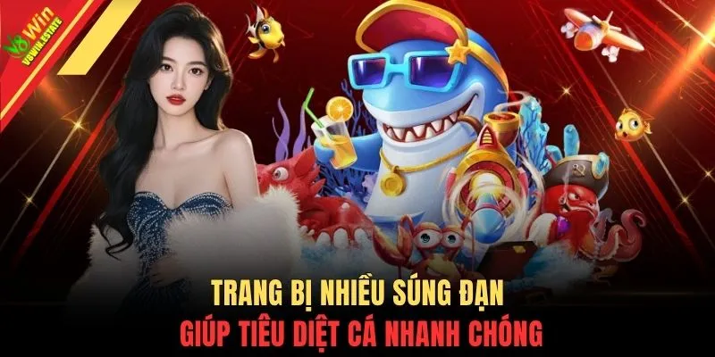 Bắn cá V8WIN 3 Trang bị nhiều súng đạn giúp tiêu diệt cá nhanh chóng